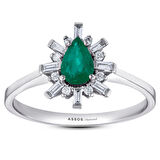 0.15 Karat Zümrüt Taşlı Pırlanta Yüzük