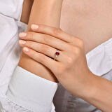 0.10 Karat Yakut Taşlı Pırlanta Yüzük