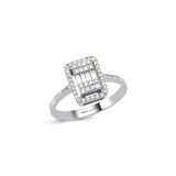 0.38 Karat Baget Taşlı Fantezi Pırlanta Yüzük