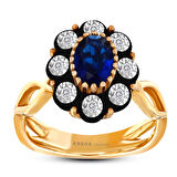0.04 Karat Safir Renkli Elmas Yüzük