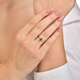 0.01 Karat Zümrüt Taşlı Pırlanta Fantezi Yüzük