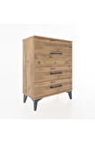 Arges Komodin Tek Raflı 2 Çekmeceli 60x30x80 Çam-Çam