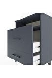 Arges Komodin Tek Raflı 2 Çekmeceli 60x30x80 Antrasit-Antrasit