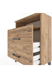 Arges Komodin Tek Raflı 2 Çekmeceli 60x30x80 Çam-Çam