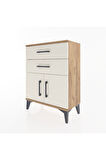 Arges Komodin 2 Raflı 2 Kapaklı 60x30x80 Çam-Aytaşı
