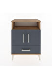 Arges Komodin 2 Raflı 2 Kapaklı 60x30x80 Çam-Antrasit
