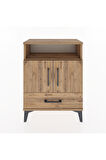 Arges Komodin 2 Raflı 2 Kapaklı 60x30x80 Çam-Çam