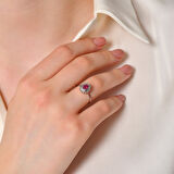 0.05 Karat Yakut Taşlı Pırlanta Yüzük