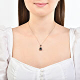 0.04 Karat Mavi Taşlı Elmas Kolye