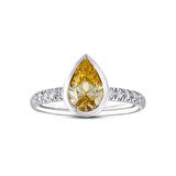 Sarı Topaz Taşlı Pırlanta Yüzük