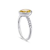 Sarı Topaz Taşlı Pırlanta Yüzük