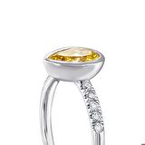 Sarı Topaz Taşlı Pırlanta Yüzük