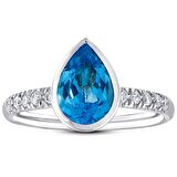 Aquamarine Taşlı Pırlanta Yüzük