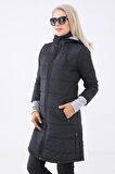 Barbora Kışlık Kapüşonlu Uzun Kadın Şişme Mont 805siyah7