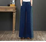 Barbora Keten Günlük Pantolon Beli Lastikli Bağcıklı Ln12lacivert1