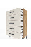 Arges Komodin 5 Çekmeceli 60x30x96 Çam-Aytaşı