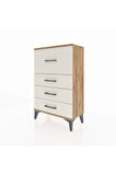 Arges Komodin 4 Çekmeceli 60x30x96 Çam-Aytaşı
