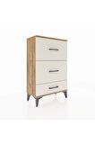 Arges Komodin 3 Çekmeceli 60x30x96 Çam-Aytaşı