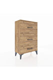 Arges Komodin 3 Çekmeceli 60x30x96 Çam-Çam