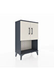 Arges Komodin 2 Raflı 2 Kapaklı 60x30x96 Antrasit-Aytaşı
