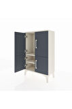 Arges Komodin 2 Raflı 4 Kapaklı 60x30x96 Aytaşı-Antrasit