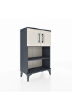 Arges Komodin 2 Raflı 2 Kapaklı 60x30x96 Antrasit-Aytaşı