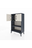 Arges Komodin 2 Raflı 2 Kapaklı 60x30x96 Antrasit-Aytaşı