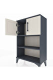 Arges Komodin 2 Raflı 2 Kapaklı 60x30x96 Antrasit-Aytaşı