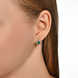 0.38 Karat Zümrüt Taşlı Pırlanta Küpe