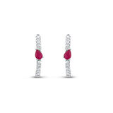 0.13 Karat Yakut Taşlı Pırlanta Küpe