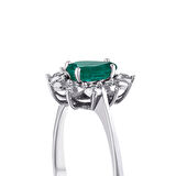 0.04 Karat Zümrüt Taşlı Pırlanta Yüzük