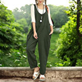 Yazlık Salopet Rahat Keten Tulum