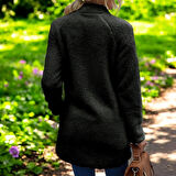 Peluş Rahat Şık Uzun Kollu Kışlık Ceket