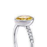 0.15 Karat Pırlanta Sarı Violet Taşlı Yüzük