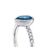 0.15 Karat Aquamarine Taşlı Pırlanta Yüzük