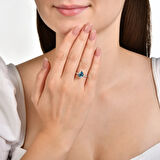 0.15 Karat Aquamarine Taşlı Pırlanta Yüzük