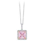 Pembe Topaz Taşlı Pırlanta Kolye