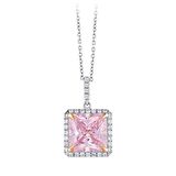 Pembe Topaz Taşlı Pırlanta Kolye
