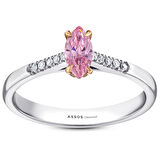 0.05 Karat Pembe Topaz Taşlı Pırlanta Yüzük