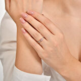 0.05 Karat Pembe Topaz Taşlı Pırlanta Yüzük