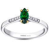 0.05 Karat Yeşil Topaz Taşlı Pırlanta Yüzük