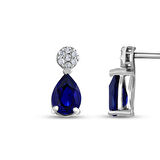 0.08 Karat Safir Taşlı Pırlanta Küpe