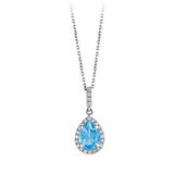Topaz Taşlı Pırlanta Kolye