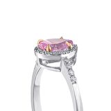 Pembe Topaz Taşlı Pırlanta Yüzük