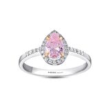 Pembe Topaz Taşlı Pırlanta Yüzük