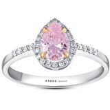 Pembe Topaz Taşlı Pırlanta Yüzük