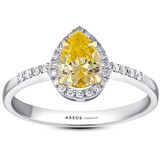 Sarı Topaz Taşlı Pırlanta Yüzük