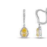 Sarı Topaz Taşlı Pırlanta Küpe