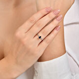 0.06 Karat Safir Taşlı Pırlanta Yüzük