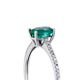 0.06 Karat Zümrüt Taşlı Pırlanta Yüzük